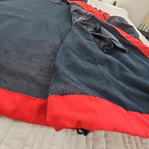 Nautica Full Zip Jacket Men's XXL Red Water Resistant Hooded EUC Tech Pocket - Picture 5 of 16